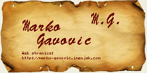 Marko Gavović vizit kartica
